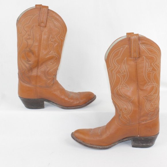 Vintage Dan Post Stitched Design Cowboy Western Boots Men\'s Size 8D 8 D main image 15